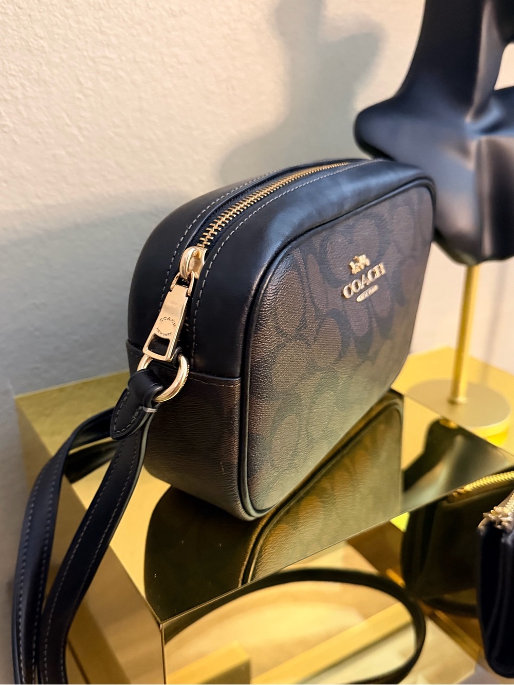Coach Brown/Black Signature Canvas Crossbody with Matching Card Case - Picture 4 of 7